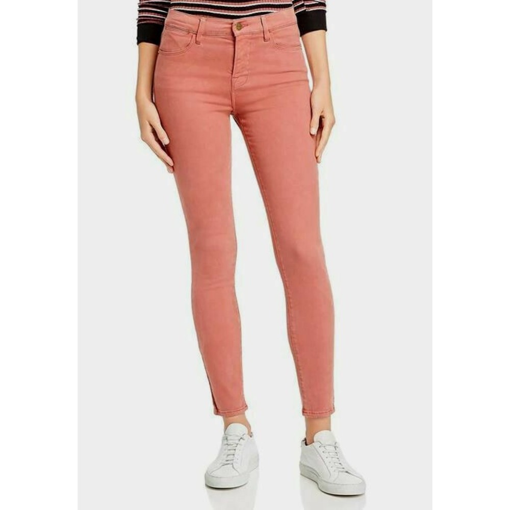 Frame women jeans Le High Skinny LHSK222 ROSEWOOD red salmon sz 25 $195